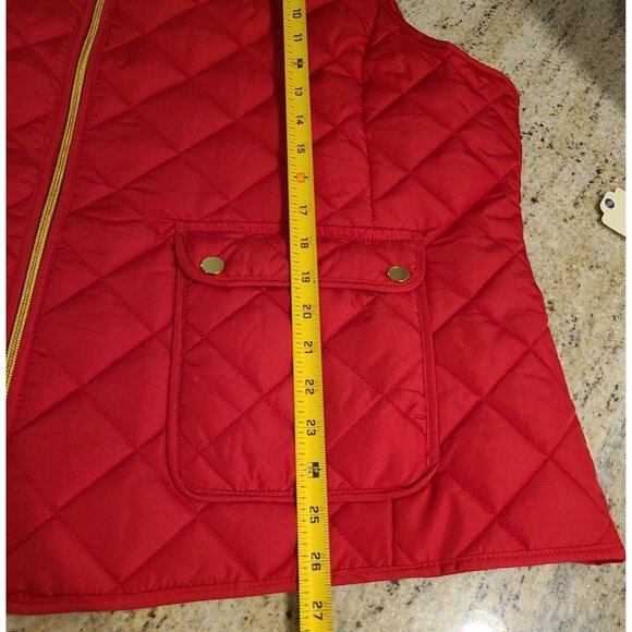 New! St. John’s Bay Womens Plus Size 2X Quilted Puffer Vest Full Zip Pocket Red - Picture 4 of 12